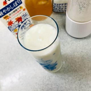 レモン酢の実と牛乳のジュース